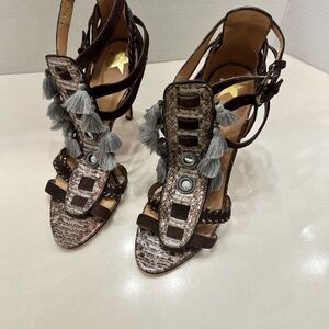 Stylish Brown and Gray Women's Heels
